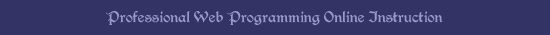 Professional Web Programming Online Instruction